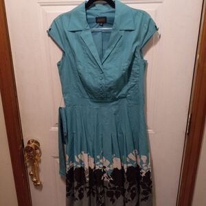 Andrianna Papell Cotton Floral dress Cottagecore Grandmacore